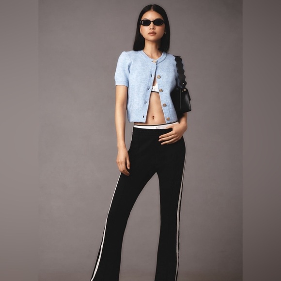 NWT! Anthropologie BABY BLUE Maeve Short-Sleeve Cardigan Sweater XXS 🟡 - Picture 4 of 4